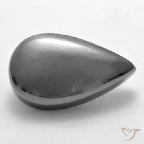 Ematite Grigio medio naturale da 29.52 ct, Forma a pera, Opaco