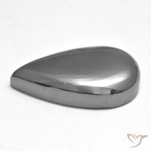 Ematite Grigio medio naturale da 29.52 ct, Forma a pera, Opaco