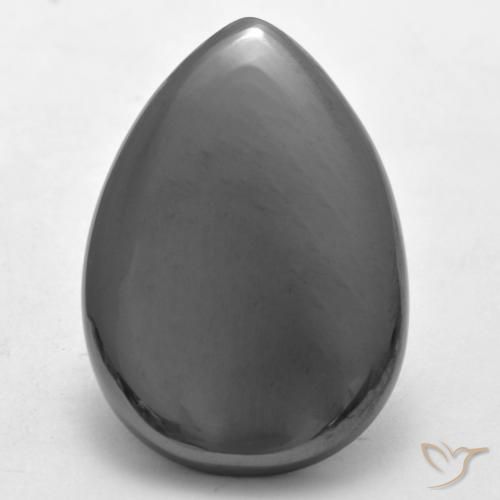 26.26ct Naturale Grigio argento Ematite, Forma a pera, Opaco