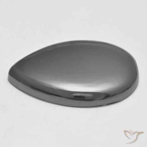 Ematite Grigio argento naturale da 26.26 ct, Forma a pera, Opaco