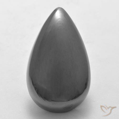 28.90ct Naturale Grigio medio Ematite, Forma a pera, Opaco