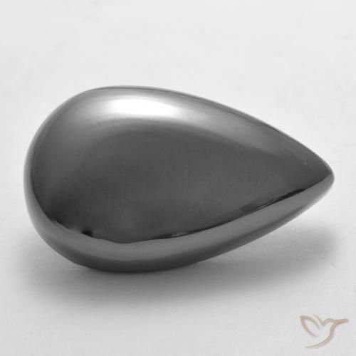 Ematite Grigio medio naturale da 28.90 ct, Forma a pera, Opaco