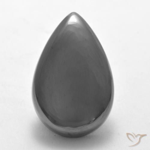 19.33ct Naturale Grigio argento Ematite, Forma a pera, Opaco