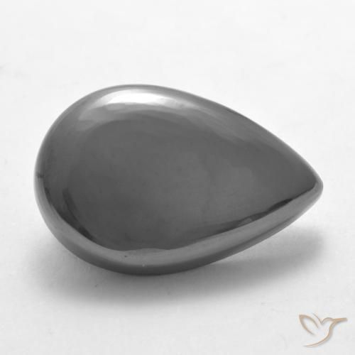 Ematite Grigio argento naturale da 19.33 ct, Forma a pera, Opaco