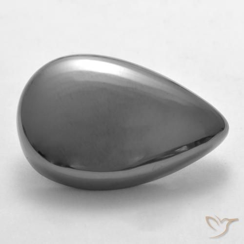 28.17ct Naturale Grigio medio Ematite, Forma a pera, Opaco