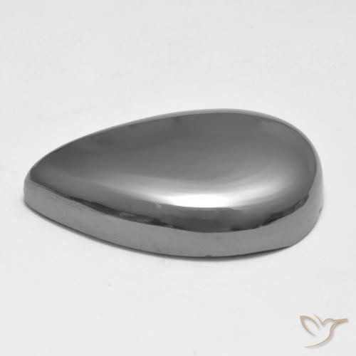 Ematite Grigio medio naturale da 28.17 ct, Forma a pera, Opaco