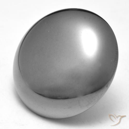 Ematite Grigio argento naturale da 39.70 ct, Taglio rotondo, Opaco