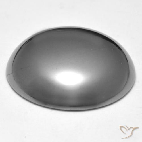 Ematite Grigio argento naturale da 39.70 ct, Taglio rotondo, Opaco