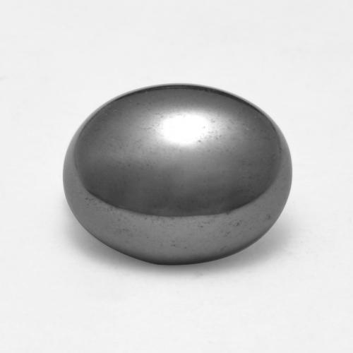 Ematite Grigio argento naturale da 3.87 ct, Taglio ovale, Opaco
