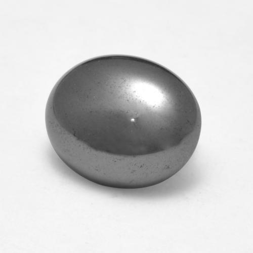 Ematite Grigio argento naturale da 3.87 ct, Taglio ovale, Opaco
