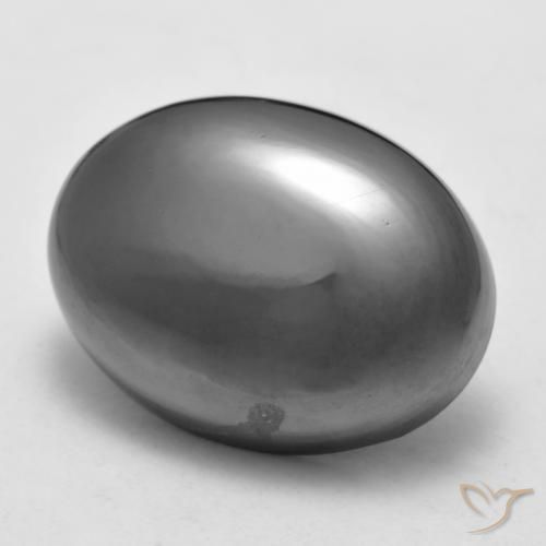Ematite Grigio argento naturale da 40.76 ct, Taglio ovale, Opaco