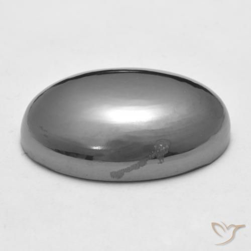 Ematite Grigio argento naturale da 40.76 ct, Taglio ovale, Opaco