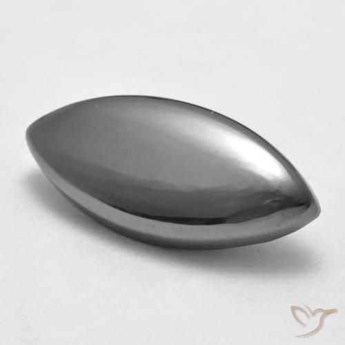 Ematite Grigio medio naturale da 25.87 ct, Taglio marquise, Opaco