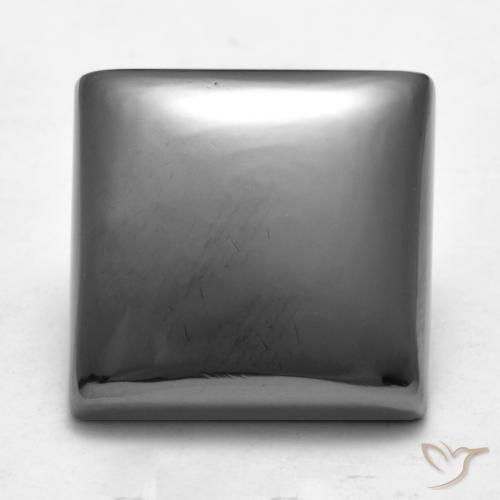 23.09ct Naturale Grigio argento Ematite, Quadrato, Opaco