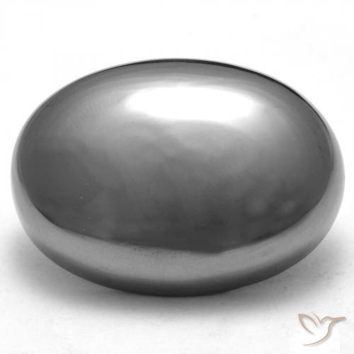 29.63ct Naturale Grigio argento Ematite, Ovale, Opaco