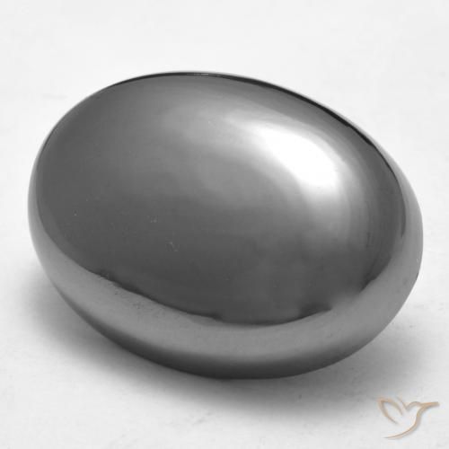 Ematite Grigio argento naturale da 29.63 ct, Ovale, Opaco