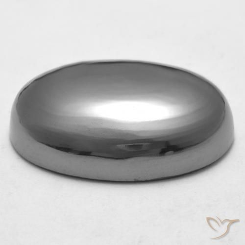 Ematite Grigio argento naturale da 29.63 ct, Ovale, Opaco