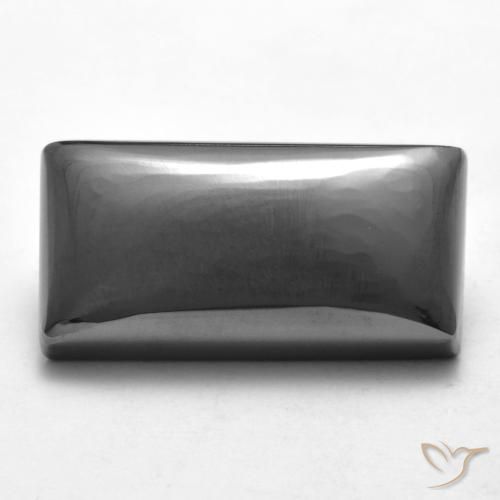 21.11ct Naturale Grigio argento Ematite, Taglio a baguette, Opaco