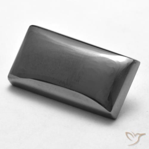 Ematite Grigio argento naturale da 21.11 ct, Taglio a baguette, Opaco