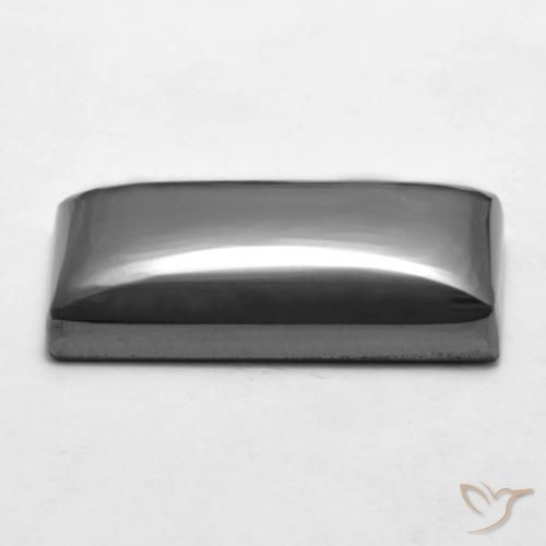 Ematite Grigio argento naturale da 21.11 ct, Taglio a baguette, Opaco