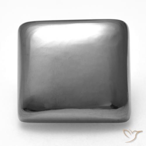 24.67ct Naturale Grigio argento Ematite, Quadrato, Opaco