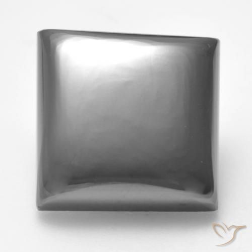 26.41ct Naturale Grigio medio Ematite, Quadrato, Opaco