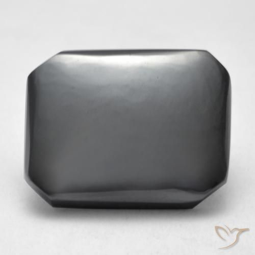 14.86ct Naturale Grigio medio Ematite, Taglio smeraldo, Opaco