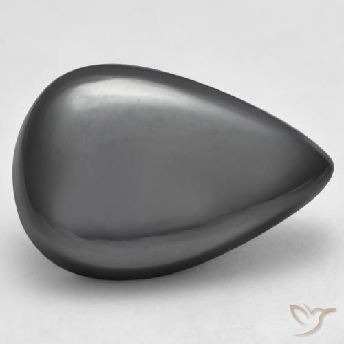 Ematite Grigio medio naturale da 29.82 ct, Forma a pera, Opaco