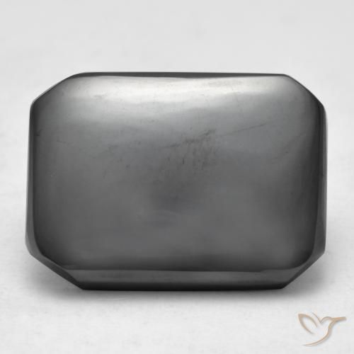 16.40ct Naturale Grigio medio Ematite, Taglio smeraldo, Opaco