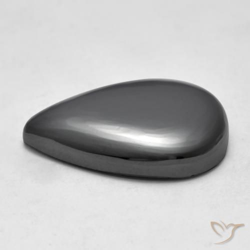 Ematite Grigio medio naturale da 26.62 ct, Forma a pera, Opaco