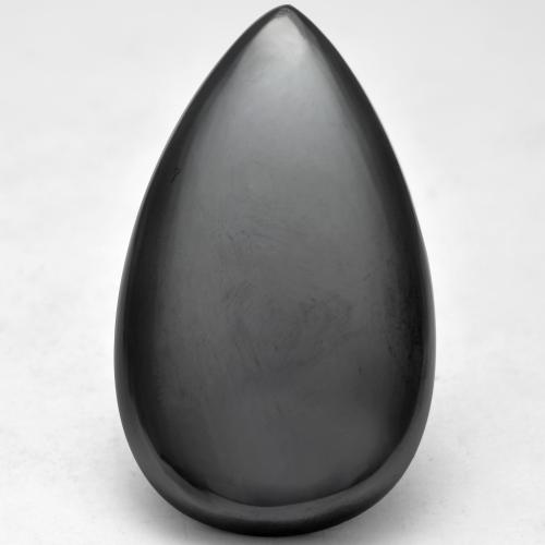 Ematite naturale grigio da 41,46 ct, taglio a pera, opaco