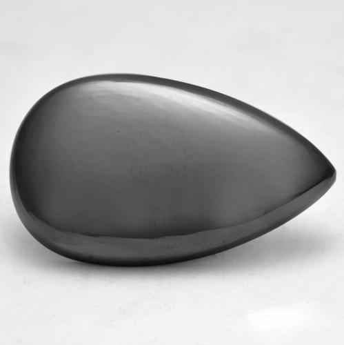 Ematite naturale grigio da 41,46 ct, taglio a pera, opaco