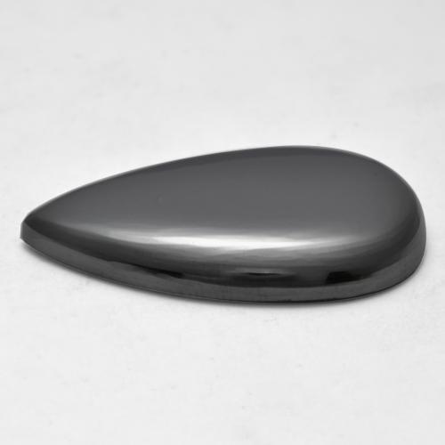 Ematite naturale grigio da 41,46 ct, taglio a pera, opaco