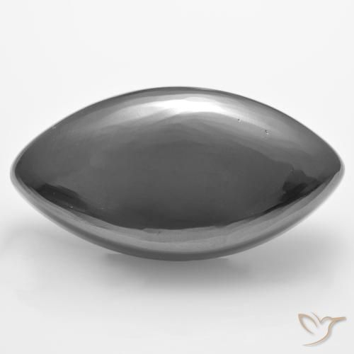 Ematite Grigio argento naturale da 25.43 ct, Taglio marquise, Opaco
