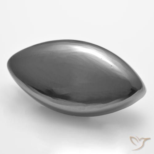 Ematite Grigio argento naturale da 25.43 ct, Taglio marquise, Opaco