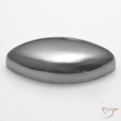 Ematite Grigio argento naturale da 25.43 ct, Taglio marquise, Opaco