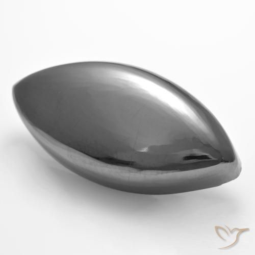 Ematite Grigio medio naturale da 26.89 ct, Taglio marquise, Opaco