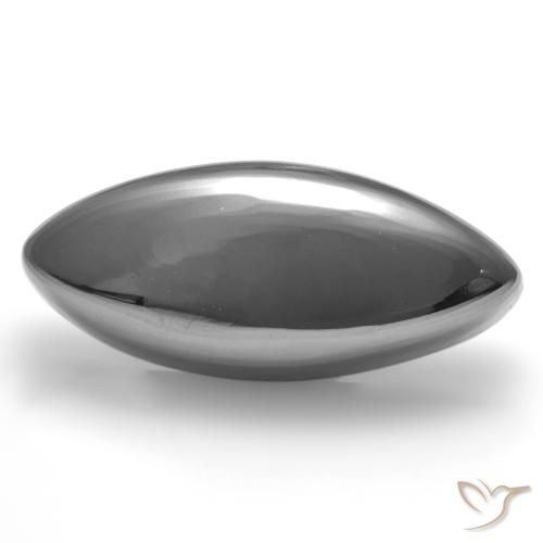 21.54ct Naturale Grigio argento Ematite, Taglio marquise, Opaco