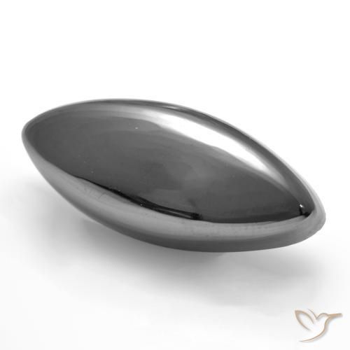 Ematite Grigio argento naturale da 21.54 ct, Taglio marquise, Opaco
