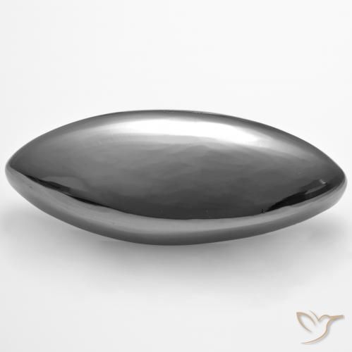 Ematite Grigio argento naturale da 28.67 ct, Taglio marquise, Opaco