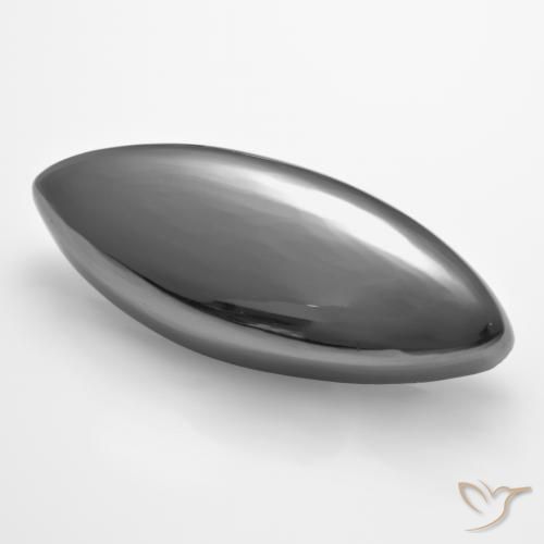 Ematite Grigio argento naturale da 28.67 ct, Taglio marquise, Opaco