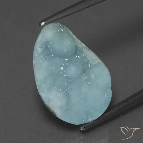 6.03ct Naturale Verde bluastro chiaro Druse emimorfite, Taglio a fantasia, Opaco
