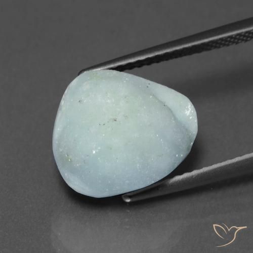 7.67ct Naturale Azzurro-Verde Pale Druse emimorfite, Taglio a fantasia, Opaco
