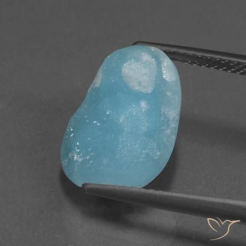 7.82ct Naturale Blu acqua Druse emimorfite, Taglio a fantasia, Opaco