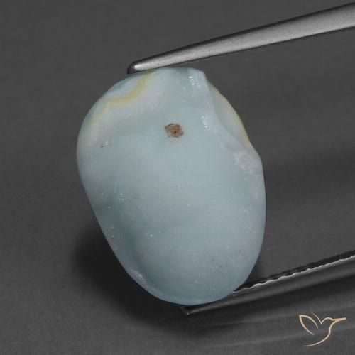 8.97ct Naturale Blu verdastro chiaro Druse emimorfite, Taglio a fantasia, Opaco