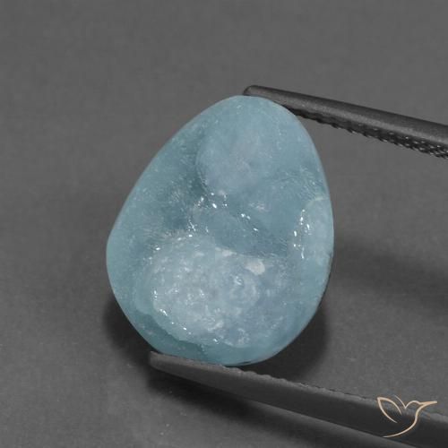 7.55ct Naturale Verde bluastro chiaro Druse emimorfite, Taglio a fantasia, Opaco
