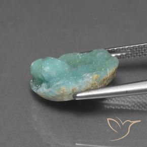 Druzy emimorfitica Buish Green naturale da 5.40 ct, Taglio a fantasia, Opaco