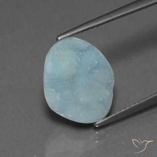 5.17ct Naturale Verde bluastro chiaro Druse emimorfite, Taglio a fantasia, Opaco