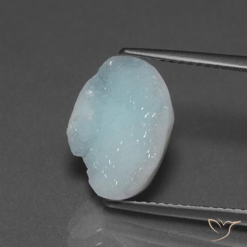 5.39ct Naturale Azzurro-Verde Druse emimorfite, Taglio a fantasia, Opaco