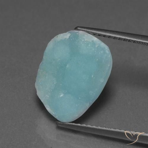 6.79ct Naturale Verde schiuma di mare Druse emimorfite, Taglio a fantasia, Opaco